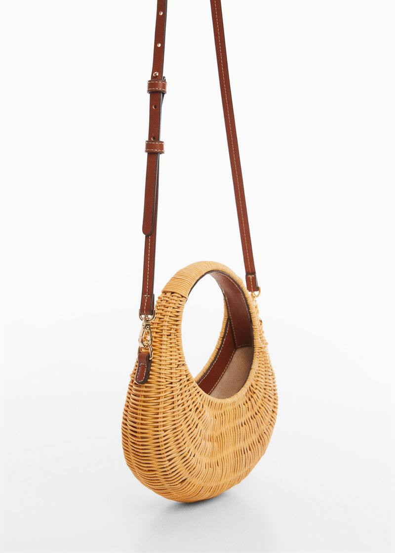 Rattan bag with double handle  -  Women | Mango United Kingdom | MANGO (UK)