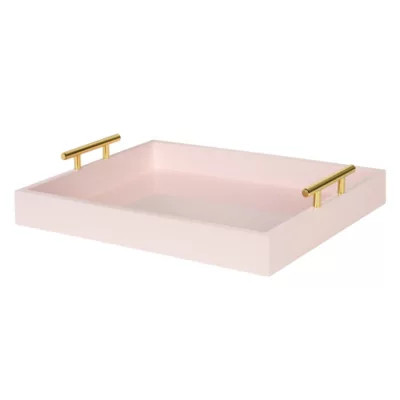 Kate and Laurel Lipton Rectangular Tray in Pink | Bed Bath & Beyond
