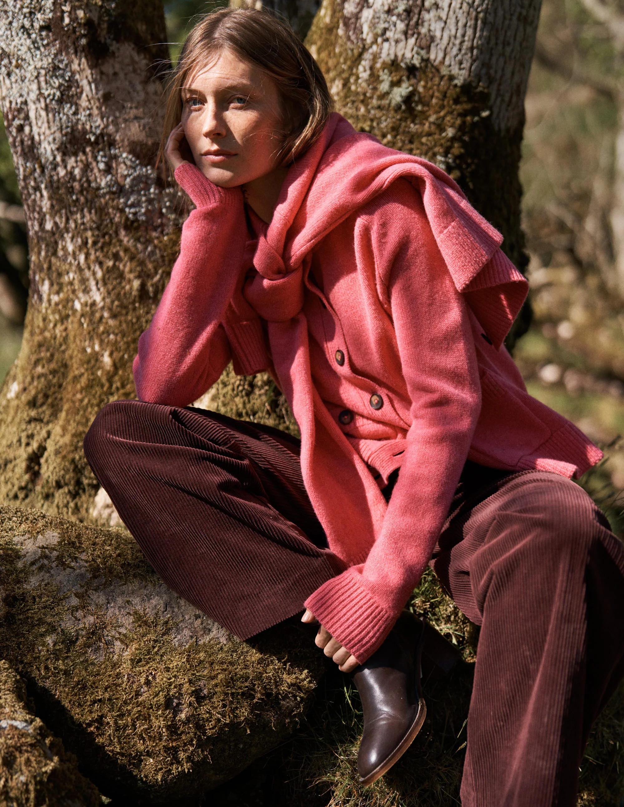 Marion Merino Cardigan-Rose Pink | Boden (US)