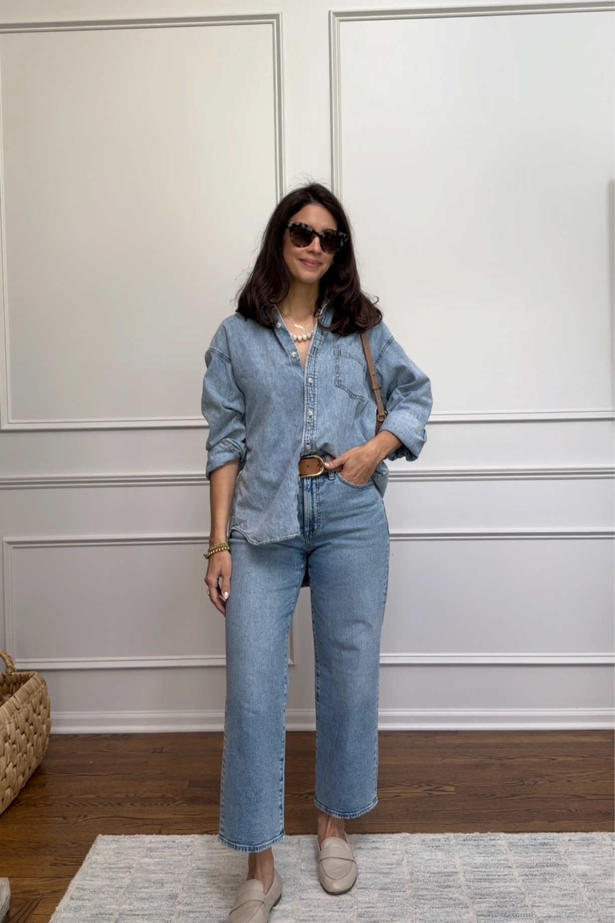 Spring outfits day 5/30 Love a denim on denim moment! This shirt is my go to and so versatile It has an oversized fit and I’m wearing a size Small Jeans are TTS / belt size small (it’s on sale now and also comes in black!) Chicago Midwest spring outfits elevated mom outfits errands outfit school pick up outfit #LTKmomlife #LTKootd

#LTKMothersDay

#LTKgrwm #LTKootd #LTKSeasonal