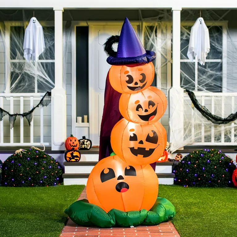 Joiedomi Halloween 6 FT Inflatable Stacked Pumpkins with LEDs for Halloween Party Indoor, Outdoor... | Walmart (US)