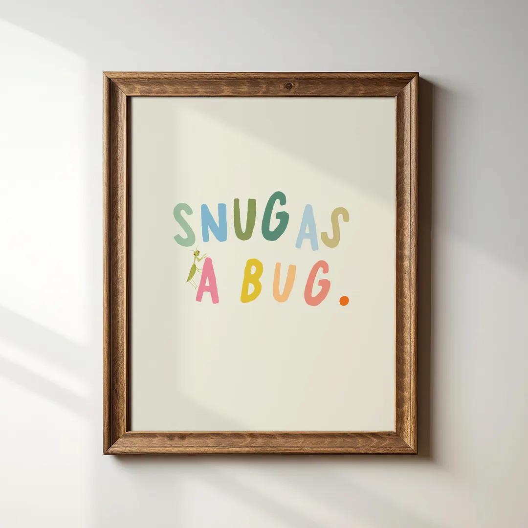 Snug As A Bug Print: Trendy Kids Room Decor, Digital Download, Art Print, Gift Idea, Aesthetic | Etsy (US)