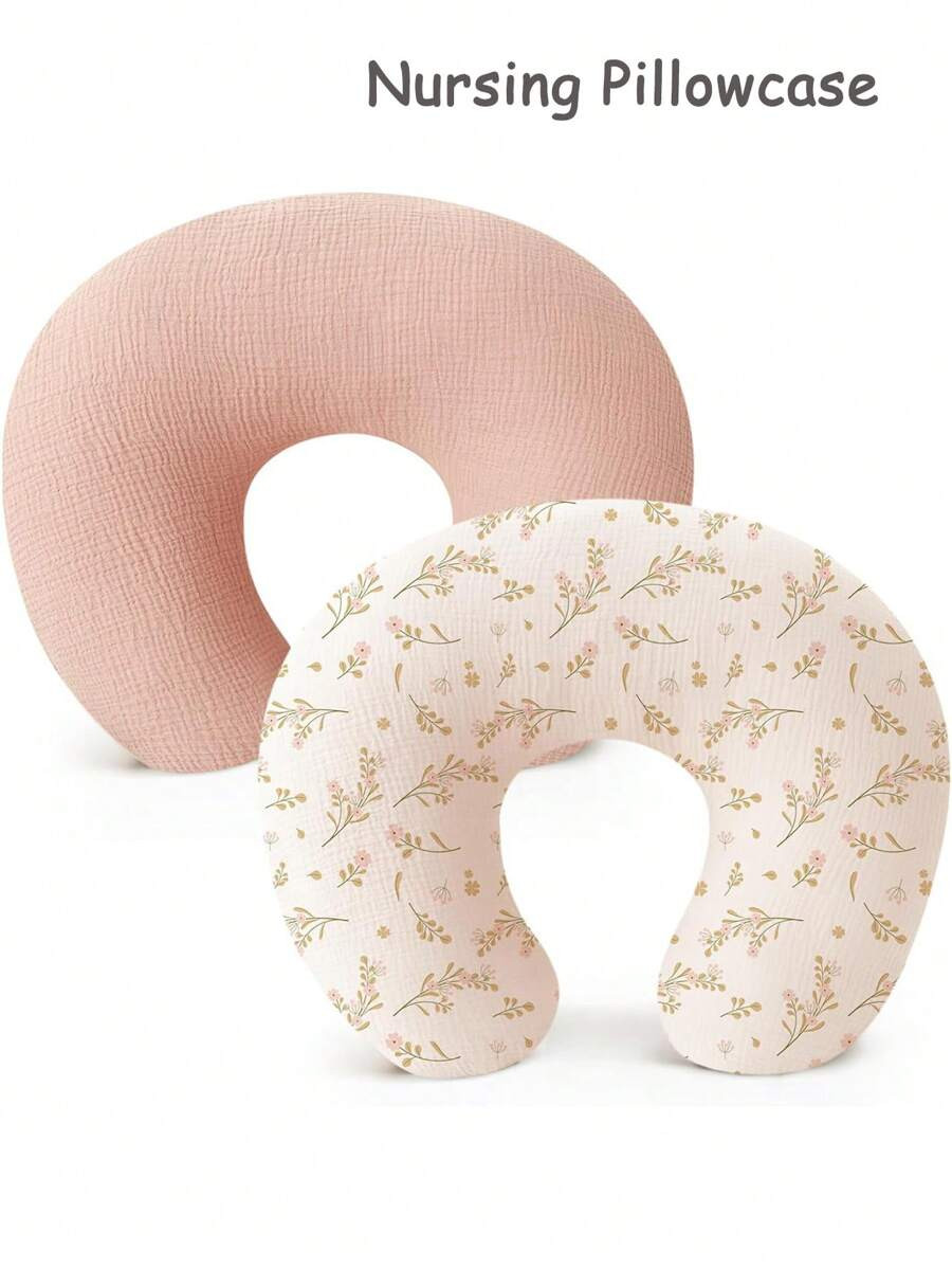 2pcs/Set Or 1pc Baby C-Shaped Nursing Pillow Cover, Anti-Spit Print, Soft Waist Support Maternity... | SHEIN