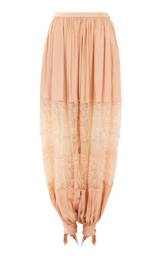 Lace-Paneled Silk Poplin Balloon Pants | Moda Operandi (Global)