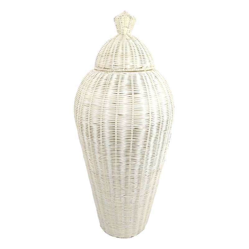 White Rattan Ginger Jar, 32" | At Home