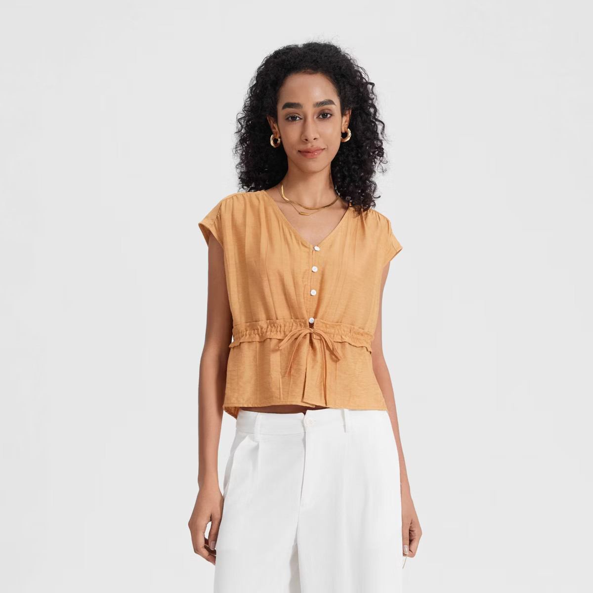 Women's Waist Detail Tank Top - A New Day™ Black S | Target