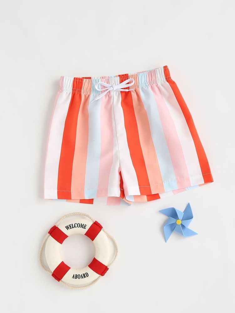 Toddler Boys Rainbow Stripe Beach Shorts | SHEIN