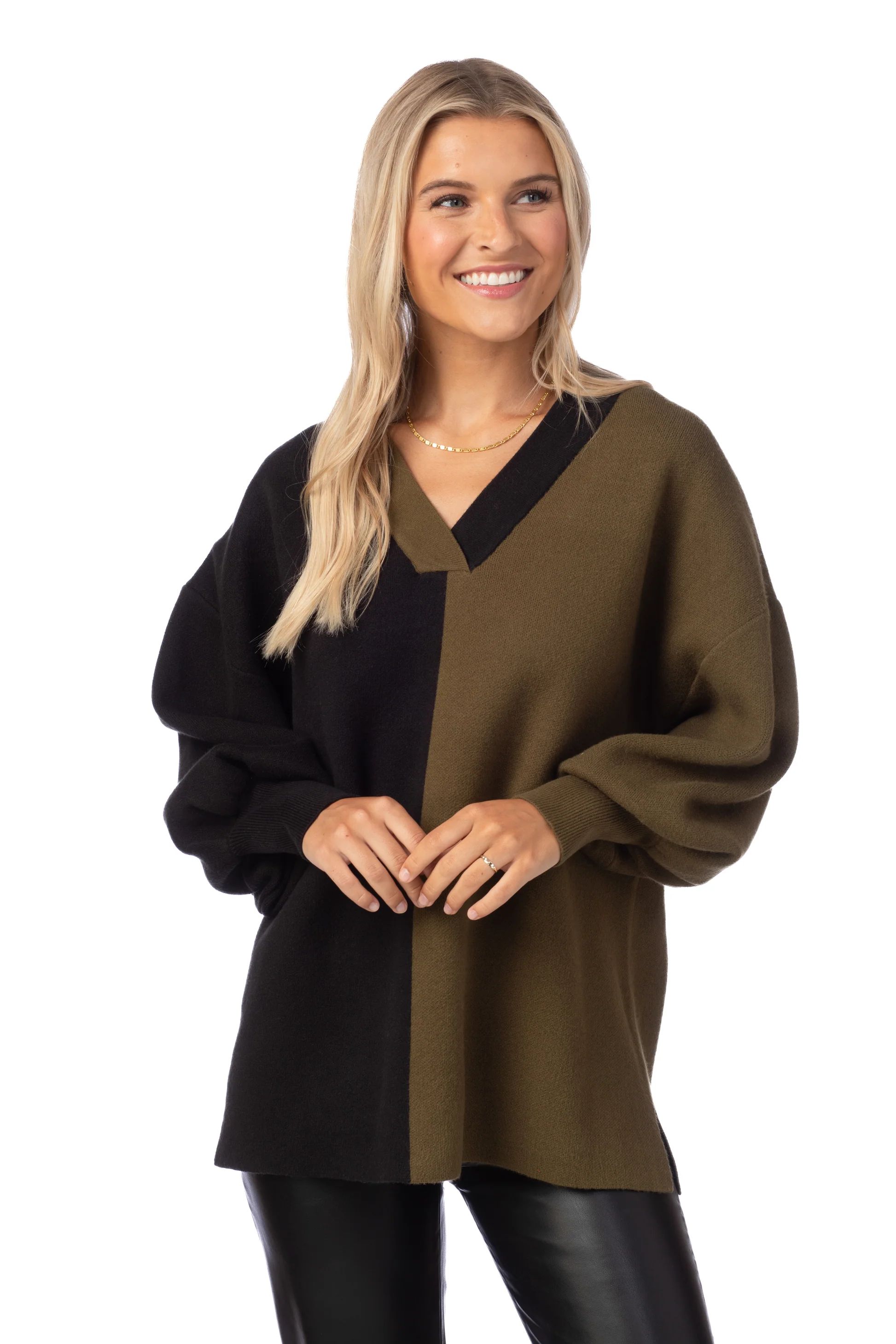 Mac Sweater in Black/Olive - CROSBY by Mollie Burch | CROSBY by Mollie Burch