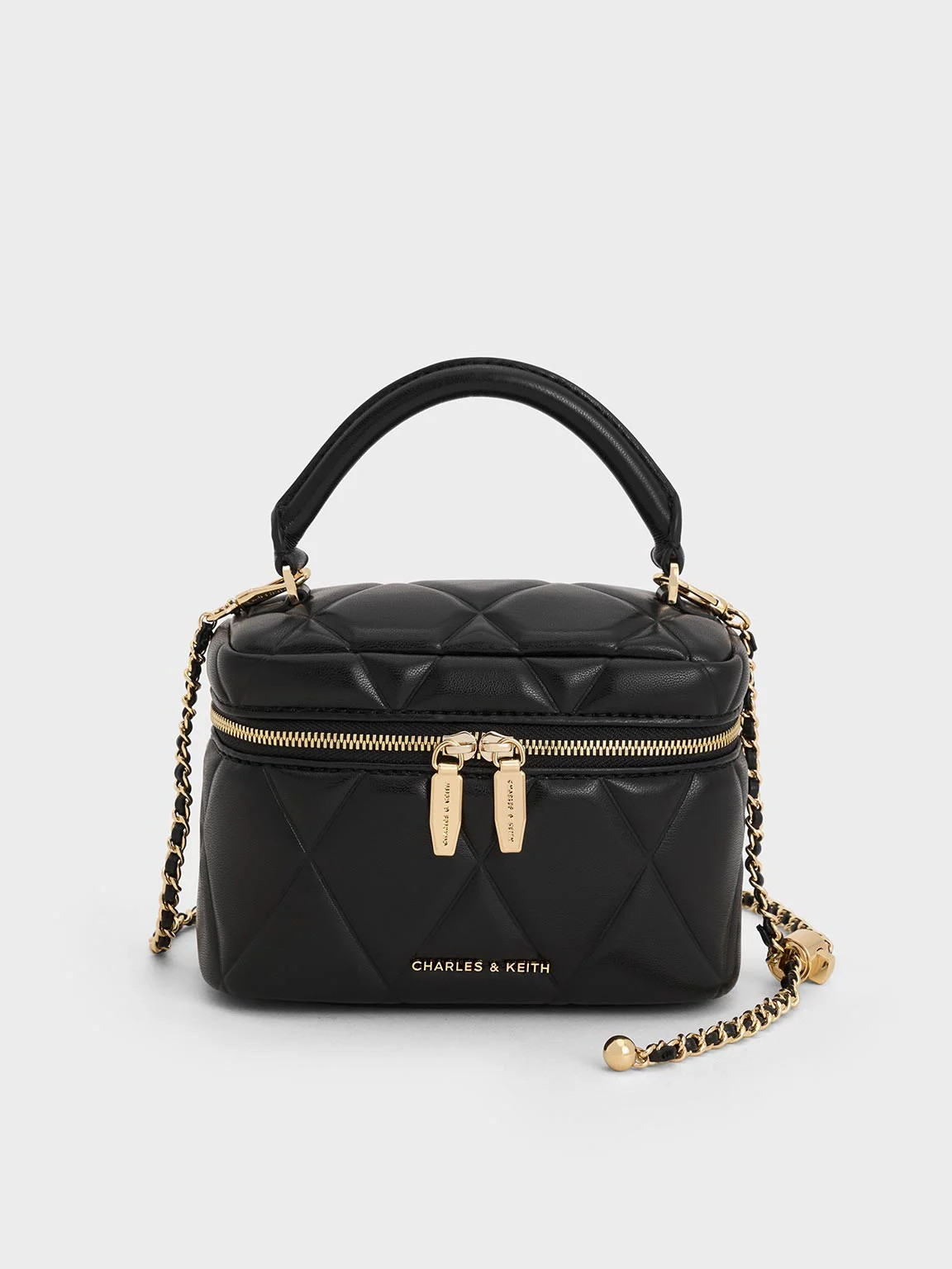 Arwen Quilted Top Handle Vanity Bag
    
         - Black | Charles & Keith UK