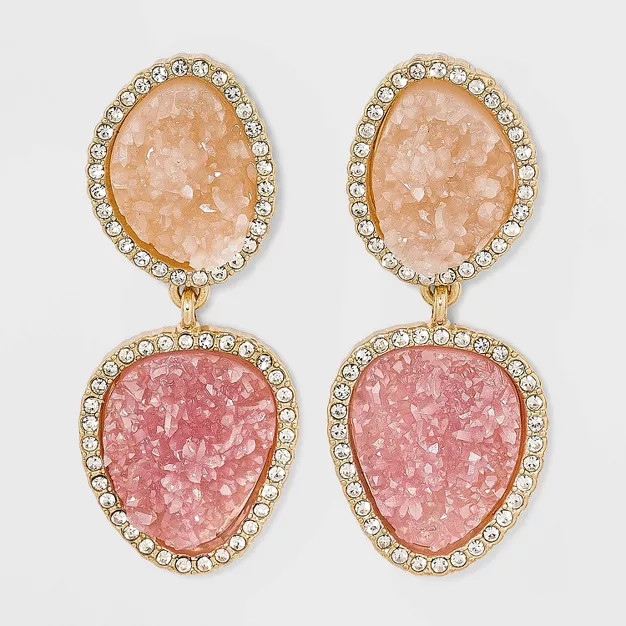 SUGARFIX by BaubleBar Two-Tone Druzy Drop Earrings | Target