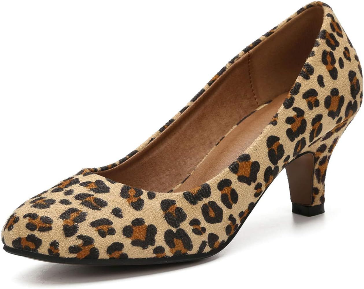 Women's Classic Round Toe Pump Kitten Low Heel Shoes | Amazon (US)