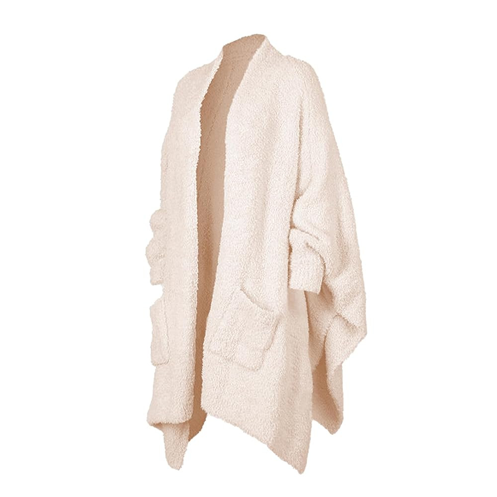 Wearable Blanket Sherpa Poncho Unique Office Work Warm Cozy Shawl TV Throw Blankets, Plush Cape W... | Amazon (US)