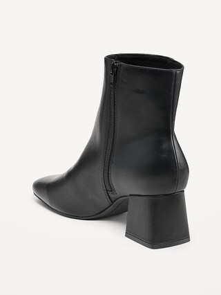 Faux Leather Square Toe Boots for Women | Old Navy (US)