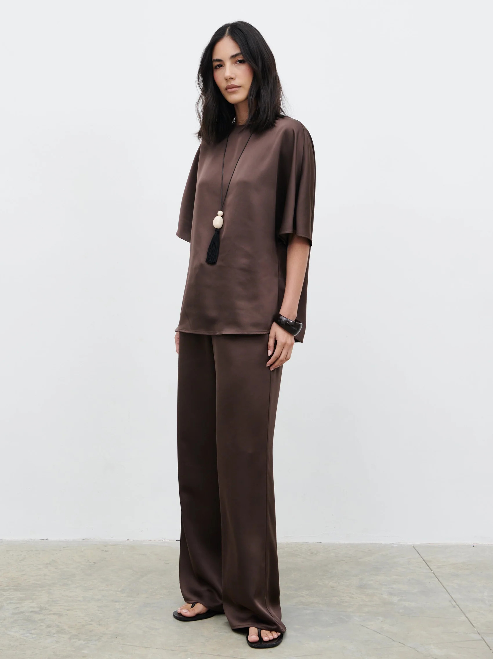 Breya Boxy Satin T-Shirt | Pretty Lavish (UK)