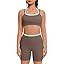 OMKAGI Workout Sets for Women Cute Doubel Layer Open Back Sports Bras Gym Shorts Outfits | Amazon (US)