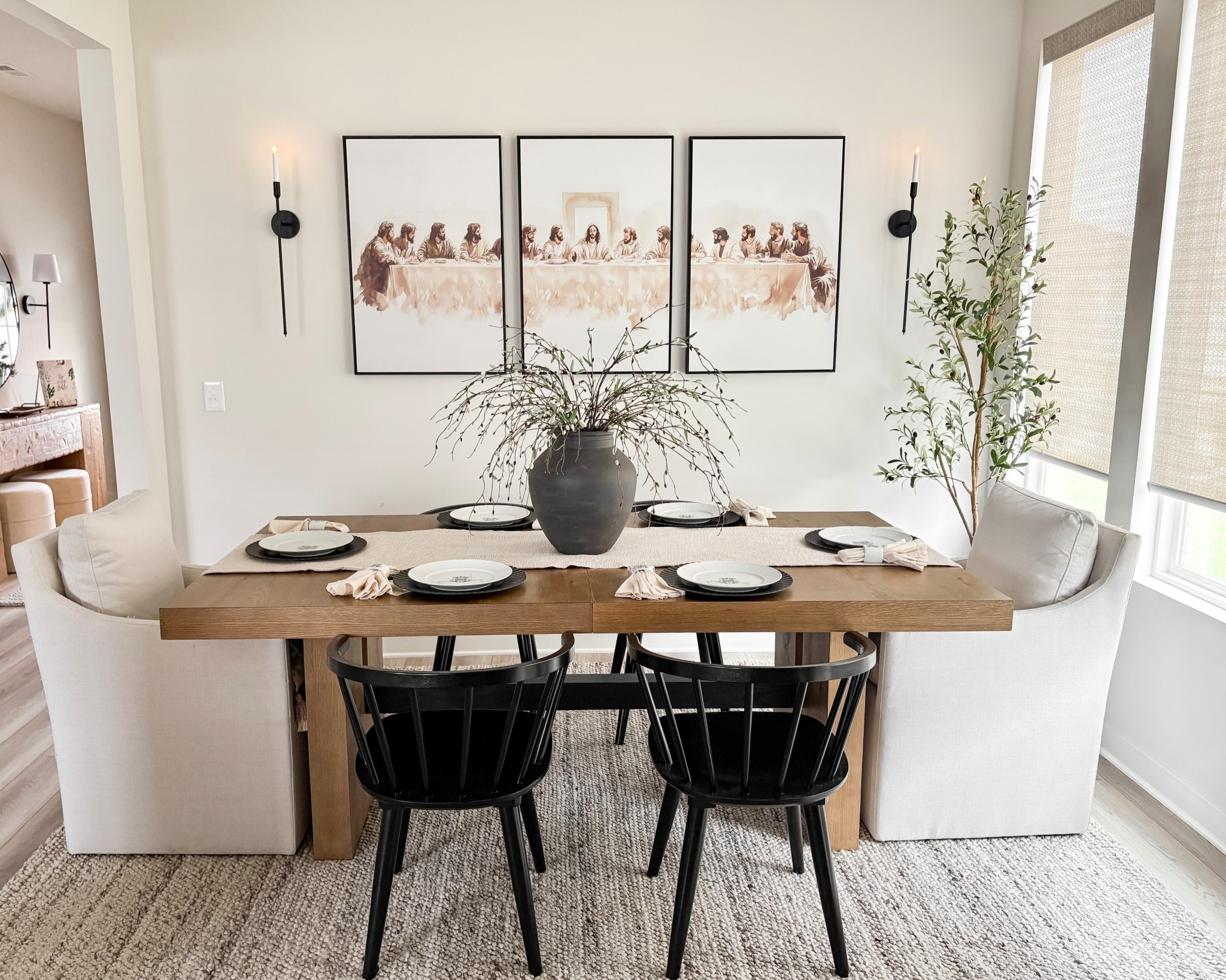 Dining room reveal!! Loving the Last Supper prints! 

#LTKHome