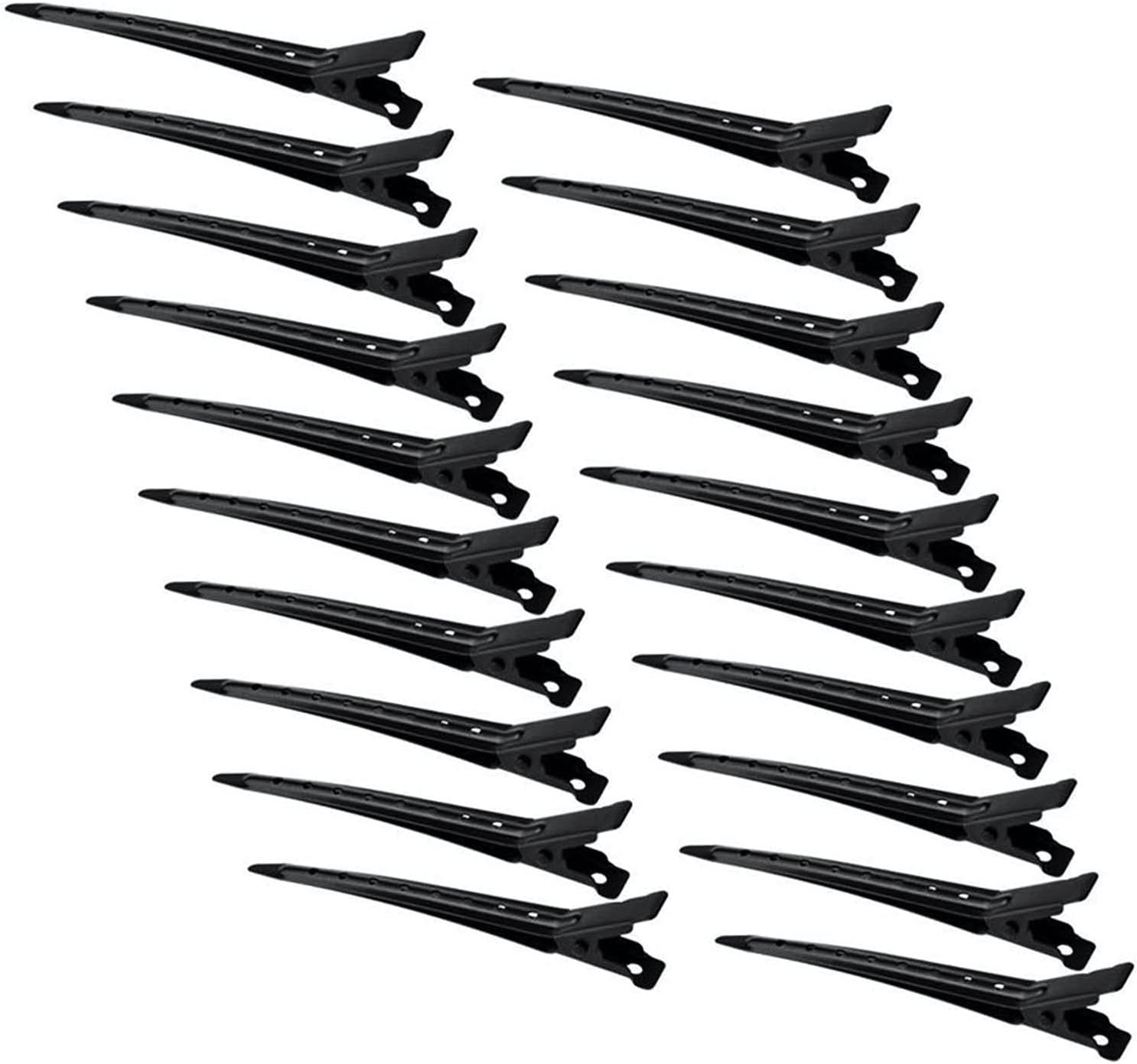 Clips Alligator Clips 3.5 Inches 50 Pack Rustproof Metal Styling Clips Pins - (Black) | Amazon (US)