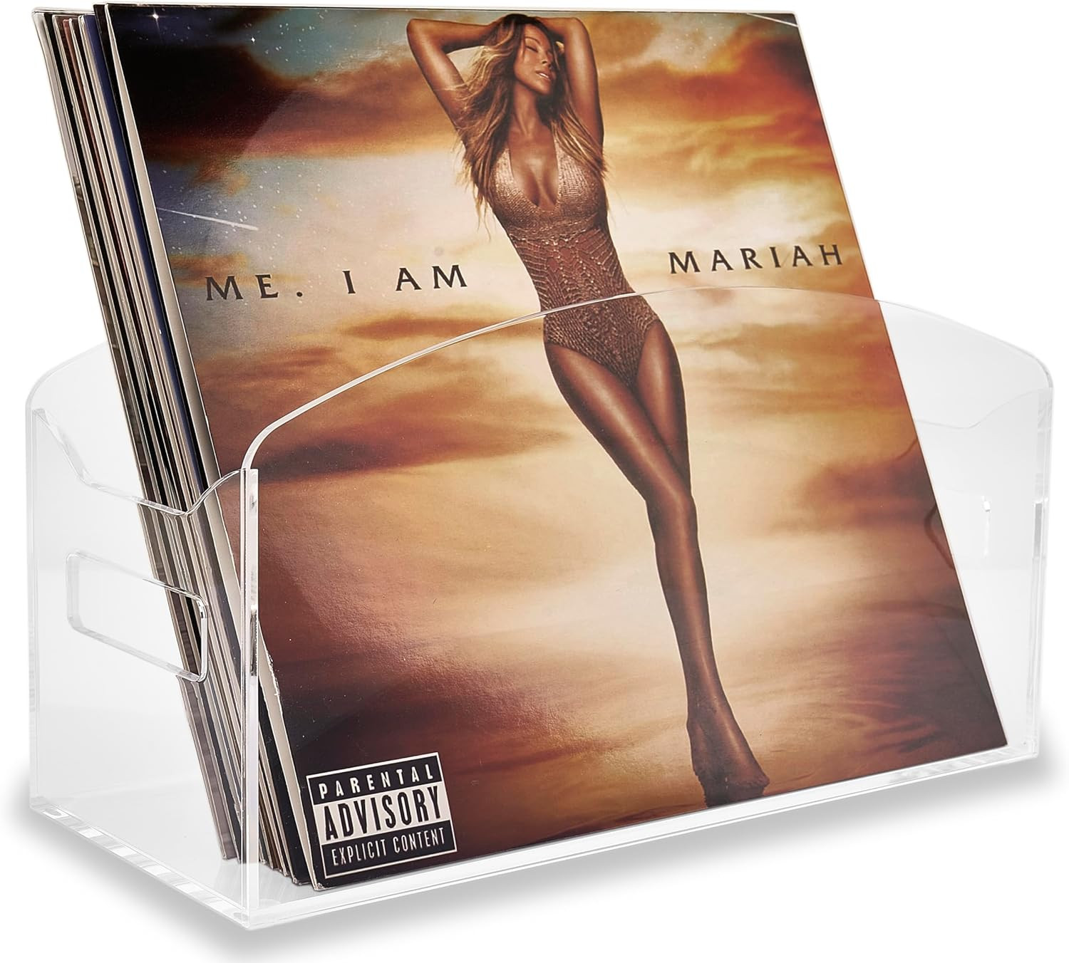 Acrylic Record Holder - Modern Vinyl Record Storage Box, LP Record Organizer, Clear Lucite Record... | Amazon (US)