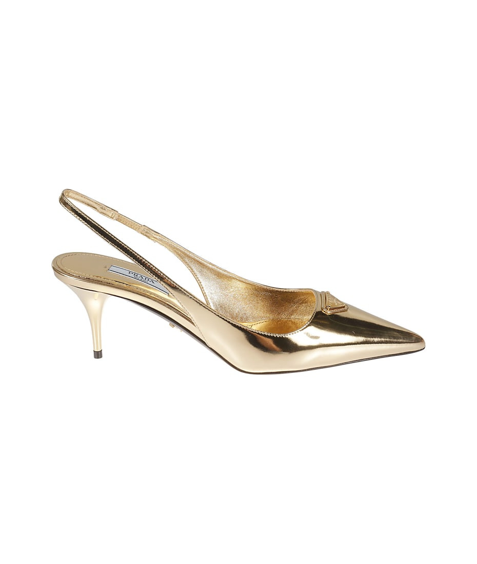 Metal Logo Plaque Slingback Pumps | Italist.com US