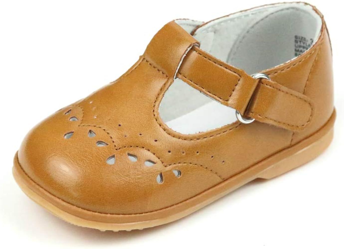 Birdie Leather T-Strap Stitched Mary Jane | Baby Shoes | Amazon (US)