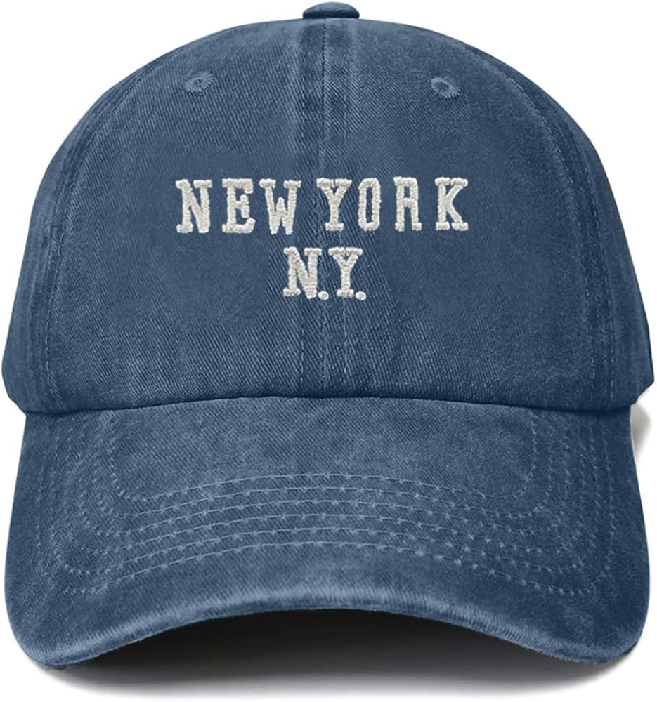 New York Embroidery Baseball Cap Vintage Trucker dad Hat for Women with Adjustable Buckle Visor B... | Amazon (US)