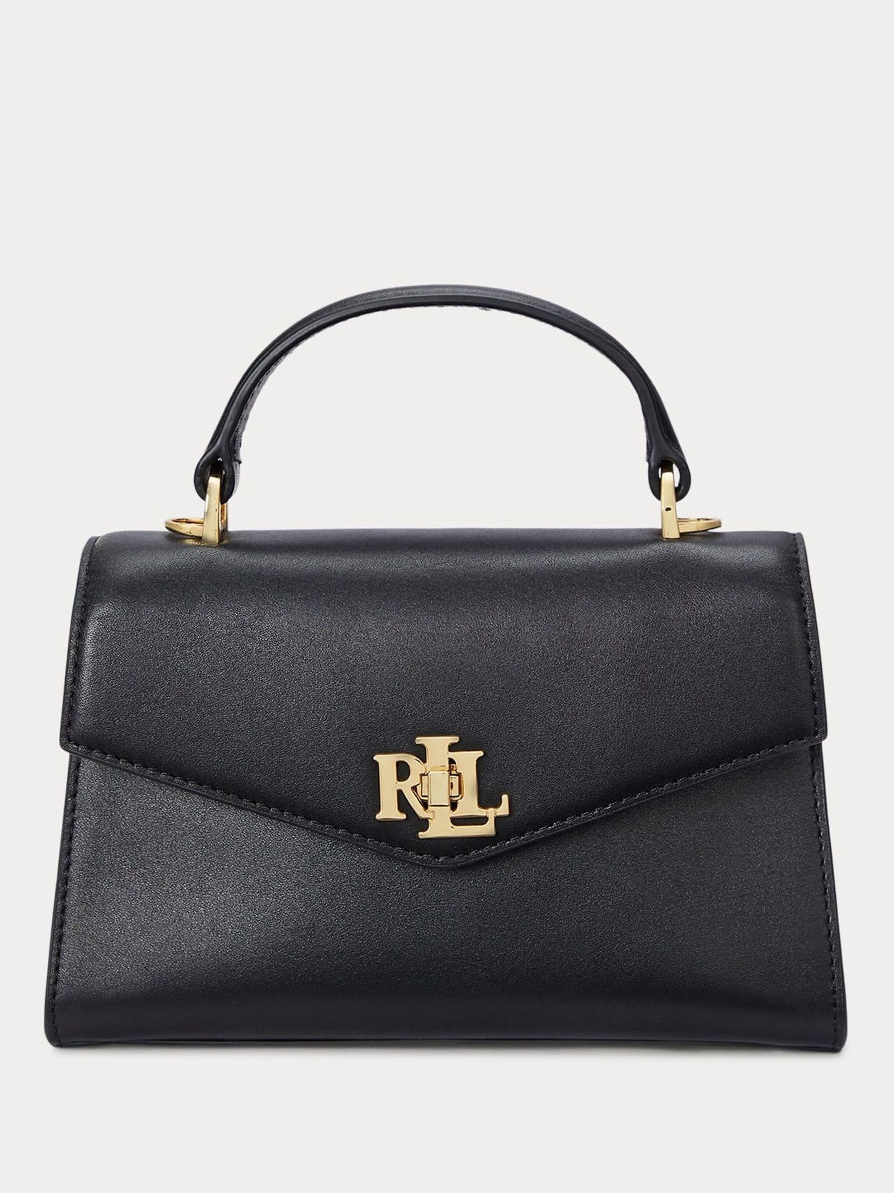 Lauren Ralph Lauren Lauren Ralph Lauren Black Farrah Top Handle Leather Satchel Bag | Next US