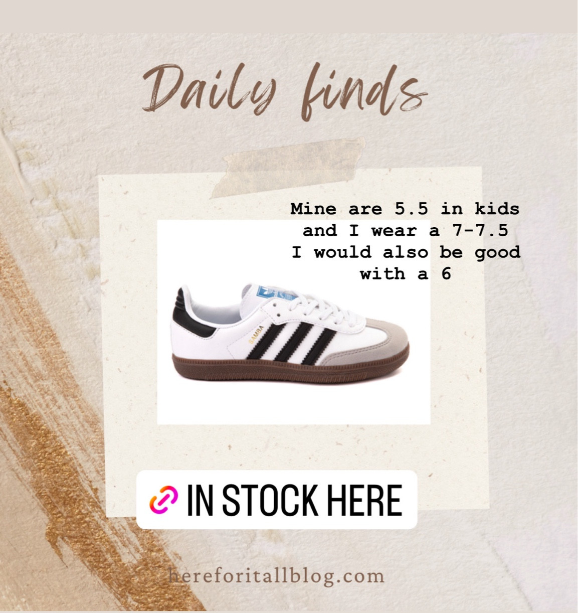 Found these in stock (kids sizes) Mine are 5.5 in kids which is the same as 7 women. I could have done a 6 kids as well. Same shoe as adult but smaller price tag!

#LTKover40 #LTKshoecrush #LTKfindsunder100