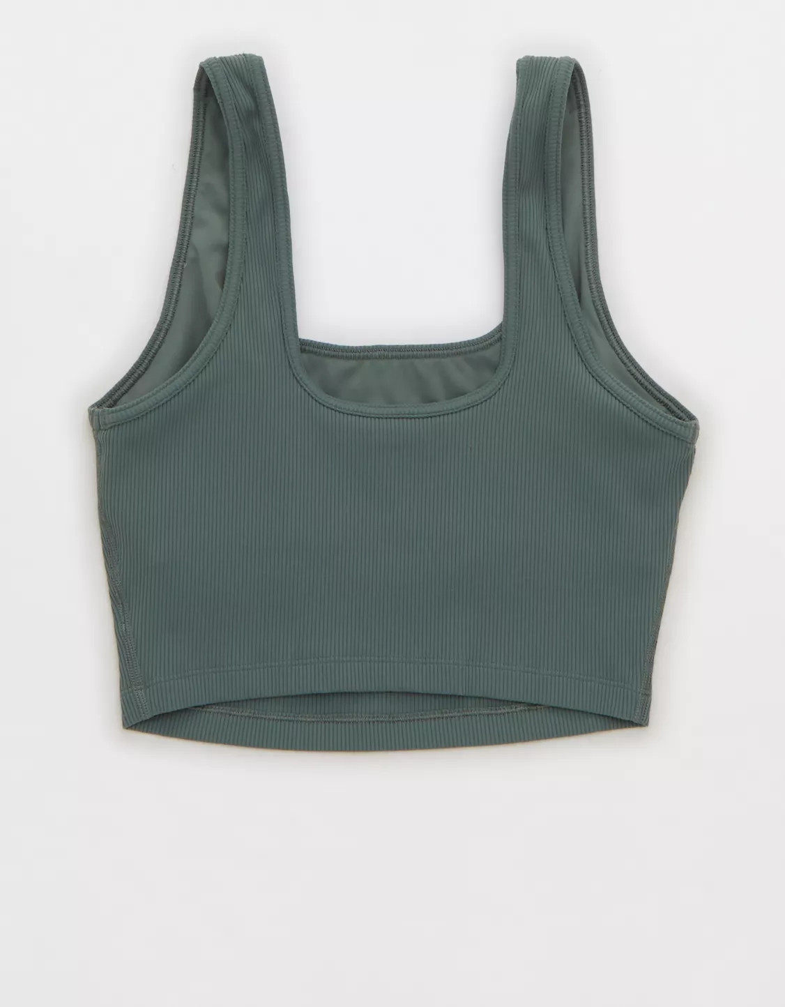 OFFLINE by Aerie Ribbed Square Neck Longline Sports Bra | American Eagle Outfitters (US & CA)