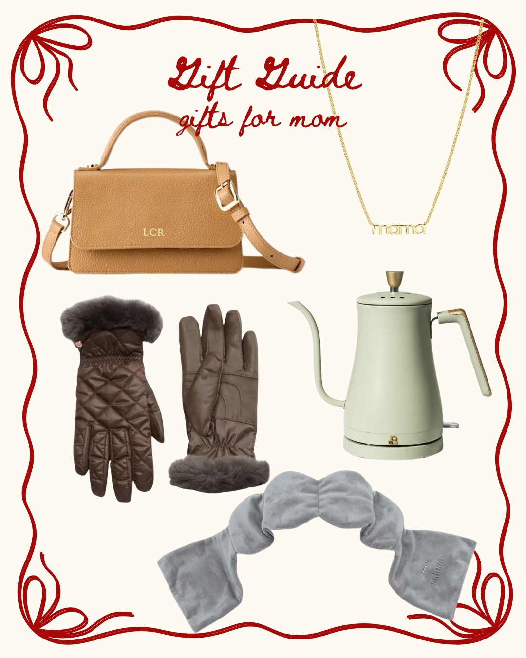 Gifts for mom, gifts for her, sleep mask, necklace, monogram bag, gloves, kettle

#LTKGiftGuide #LTKHoliday #LTKFindsUnder100