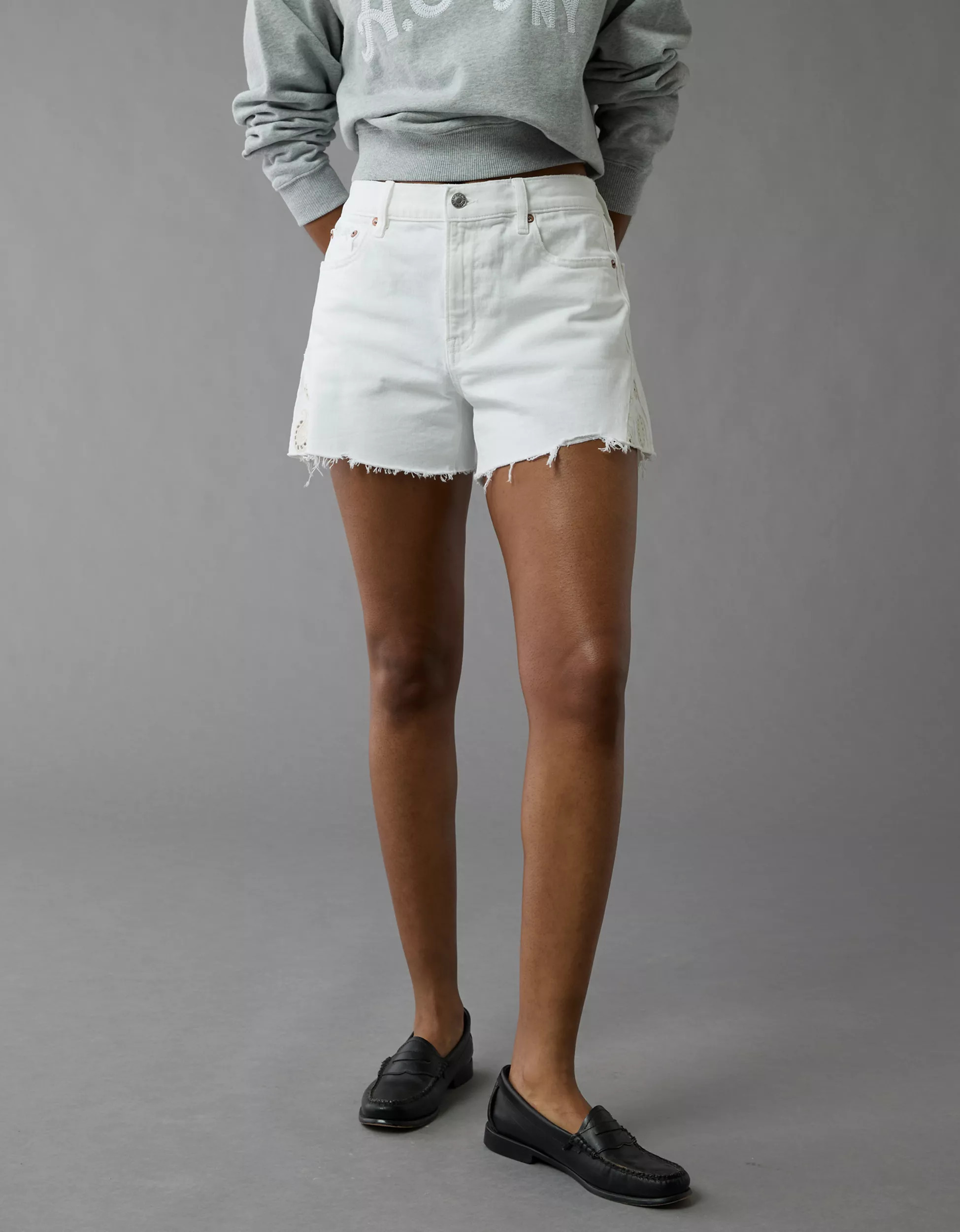 AE Stretch Low-Rise Ex-Boyfriend Denim Short | American Eagle Outfitters (US & CA)
