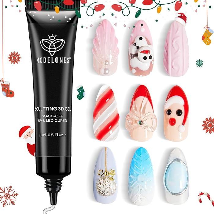 Modelones 3D Gel Nail Art, Sculpting Gel Glue for Molding, Drawing, Charms & Gems Glue, Nail Stuf... | Amazon (US)