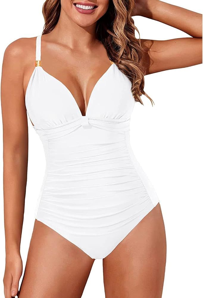Aqua Eve Tummy Control Swimsuits for Women One Piece Bathing Suit Push Up Slimming Swimwear | Amazon (US)