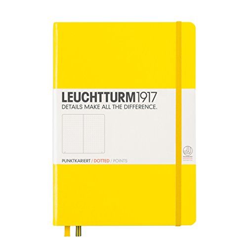Leuchtturm1917 Medium Size Hardcover Dotted Notebook, Dotted Pages, Lemon / Yellow Color Cover | Amazon (US)