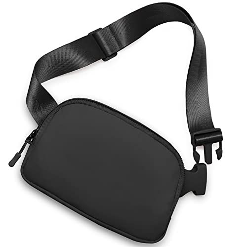 Amazerbst Belt Bag, Fanny Pack, Everywhere Belt Bag,40 Inch Adjustable Strap,Belt Bag for Women and Men,Waterproof, BLACK | Amazon (US)