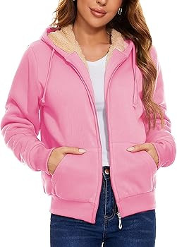 JACKETOWN Zip Up Hoodies for Women Warm Fall Winter Fleece Jacket Casual Hooded Sweatshirts Thick... | Amazon (US)