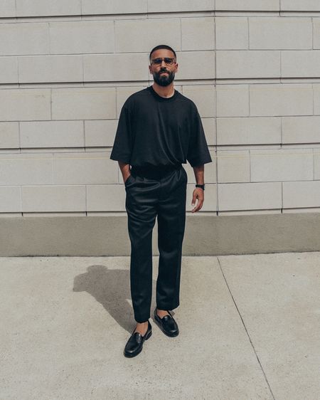 SALE ALERT 🚨 whole look up to 50% Off! FEAR OF GOD 3/4 sleeve relaxed tee in black (size M), and Double Plated Trousers in black (size 48), Penny Loafers in black leather (size 41), and FEAR OF GOD x BARTON PERREIRA glasses. An elevated casual men’s look on sale up to 50% Off through Black Friday, Cyber Monday and Cyber Week. A relaxed and elevated business casual outfit perfect for Fall and Winter. Linked exact and similar items.

#LTKstyletip #LTKsalealert #LTKmens