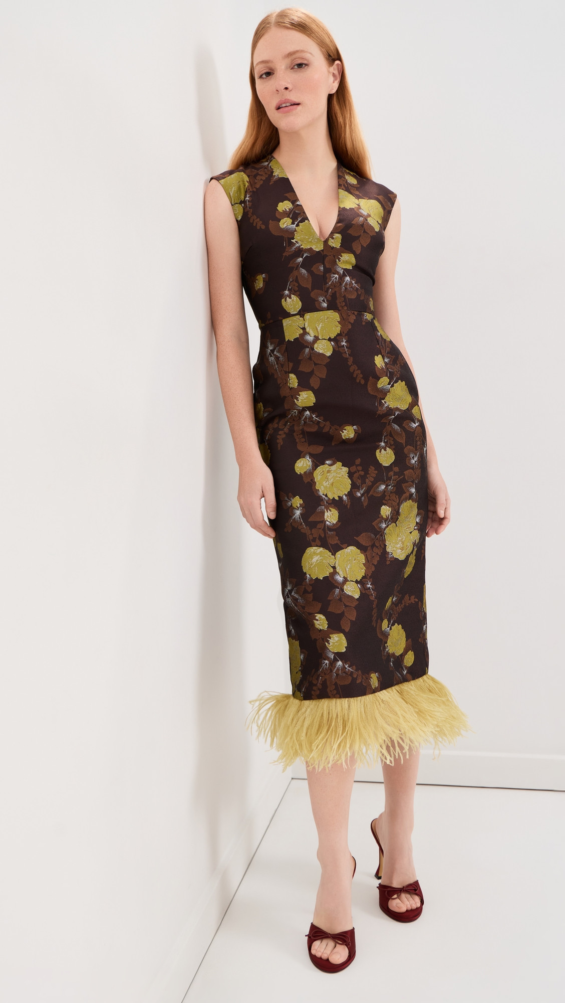 La DoubleJ Sleek Feathered Dress Devon 40 | Shopbop
