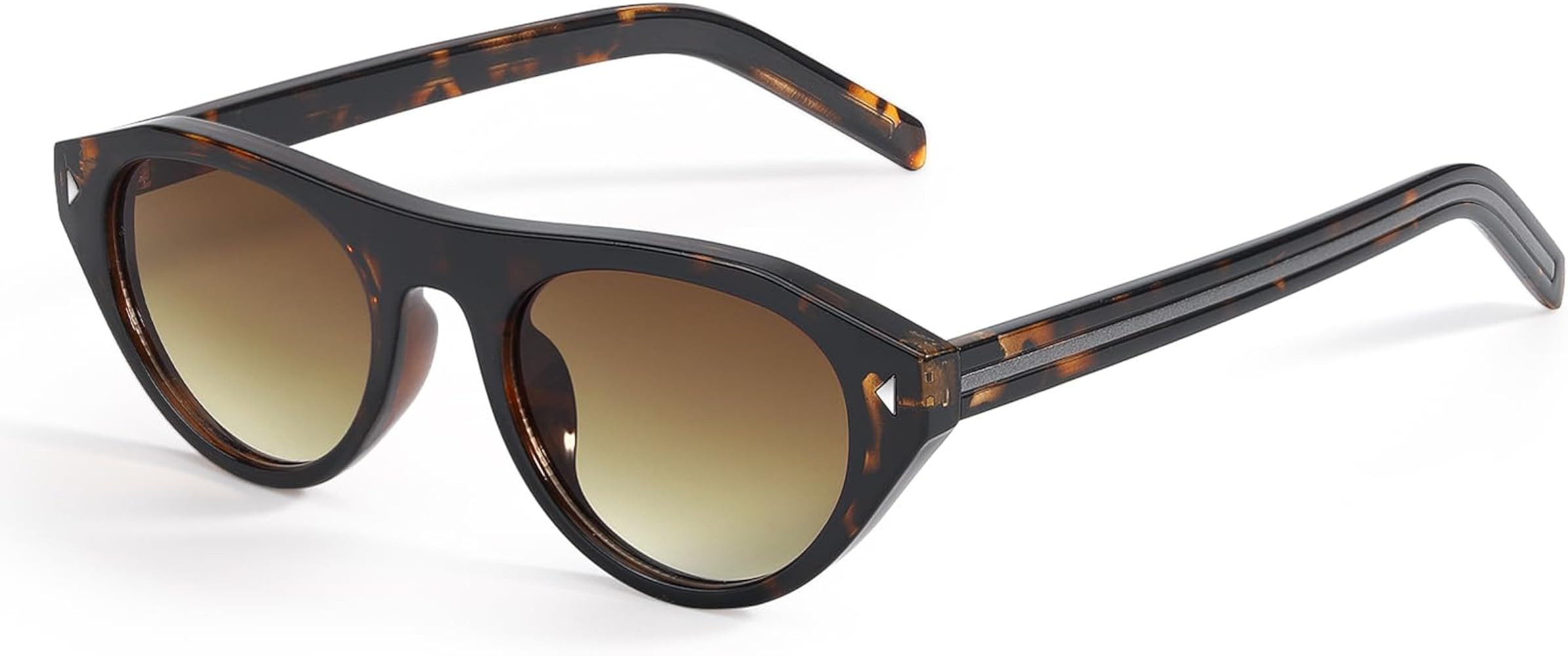 TJUTR Oval Cat Eye Sunglasses for Women, 90s Trendy Retro Oval Sunglasses, Cateye Frame with UV P... | Amazon (UK)