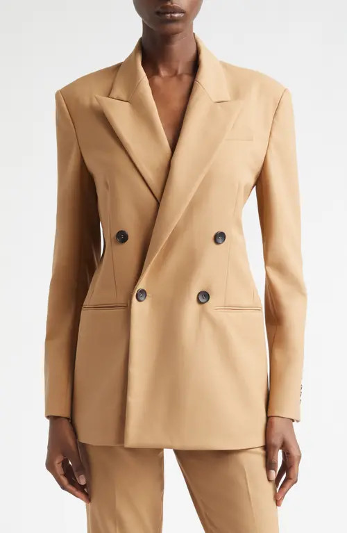 A.L.C. Calla Double Breasted Wool Blend Blazer in Desert Beige at Nordstrom, Size 10 | Nordstrom