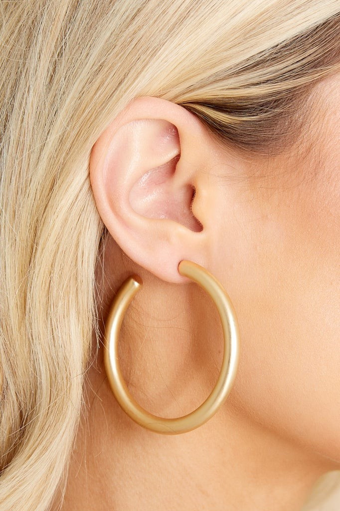 Get To It Gold Hoop Earrings | Red Dress 