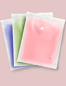 50PCS Shirt Bags, 10" x 13" Frosted Zipper Plastic Bags for Clothes, Resealable Shirt Shipping Pa... | Amazon (US)
