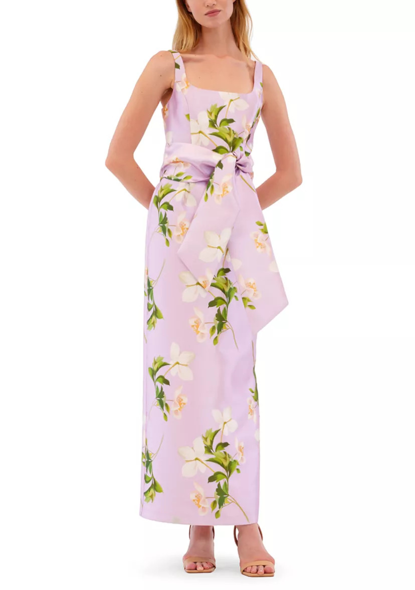 Women's Sleeveless Floral Tie Waist Dress | Belk