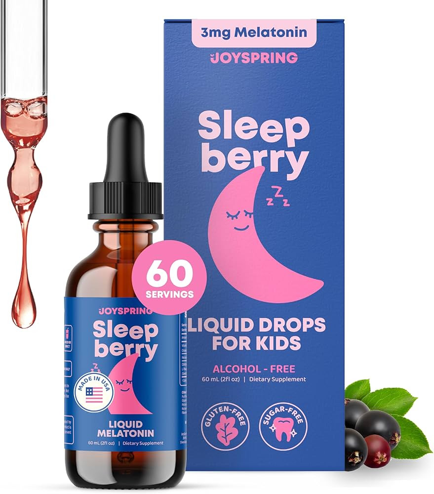 JoySpring Sleepberry Kids Melatonin 3 mg – Liquid Sleep Aid with L Theanine, High Absorption Be... | Amazon (US)