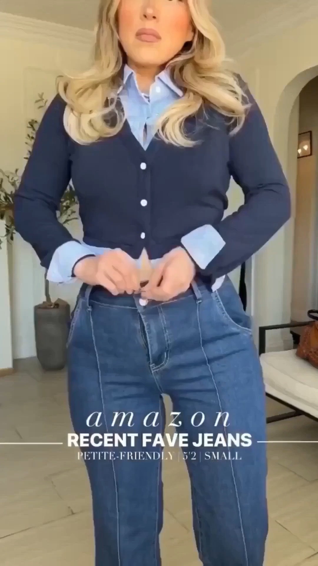 Loving these recent fave JEANS from Amazon 💙☺️ I'm 5'2

✔️Look 1: dark wash jeans with navy top > wearing size 4 in jeans color BLUE | small in top 
✔️Look 2 | medium wash jeans with leopard > wearing size 27 in color DANCE AROUND + small in leopard button up 
✔️Look 3 | baggy jeans with black top > size 29 in 94 baggy jeans | small in top 
✔️Look 4 | cuffed jeanssize 4 jeans in color BLUE

#LTKgrwm #LTKootd #LTKU