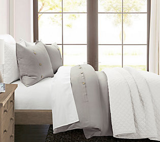 Belgian Flax Duvet Cover 3-Piece Set F/Q by Lus h Decor | QVC