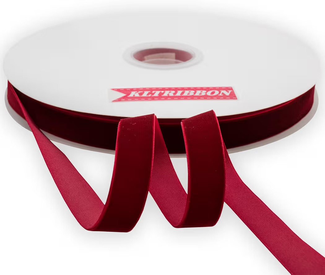 Hot Red Velvet Ribbon Single Faced,5/8 Inch X 25Yards Spool | Amazon (US)