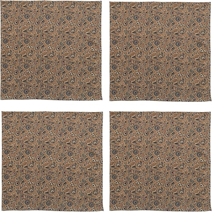 Creative Co-Op Square Cotton Floral Pattern, Set of 4, Multicolor Napkin, Multi | Amazon (US)
