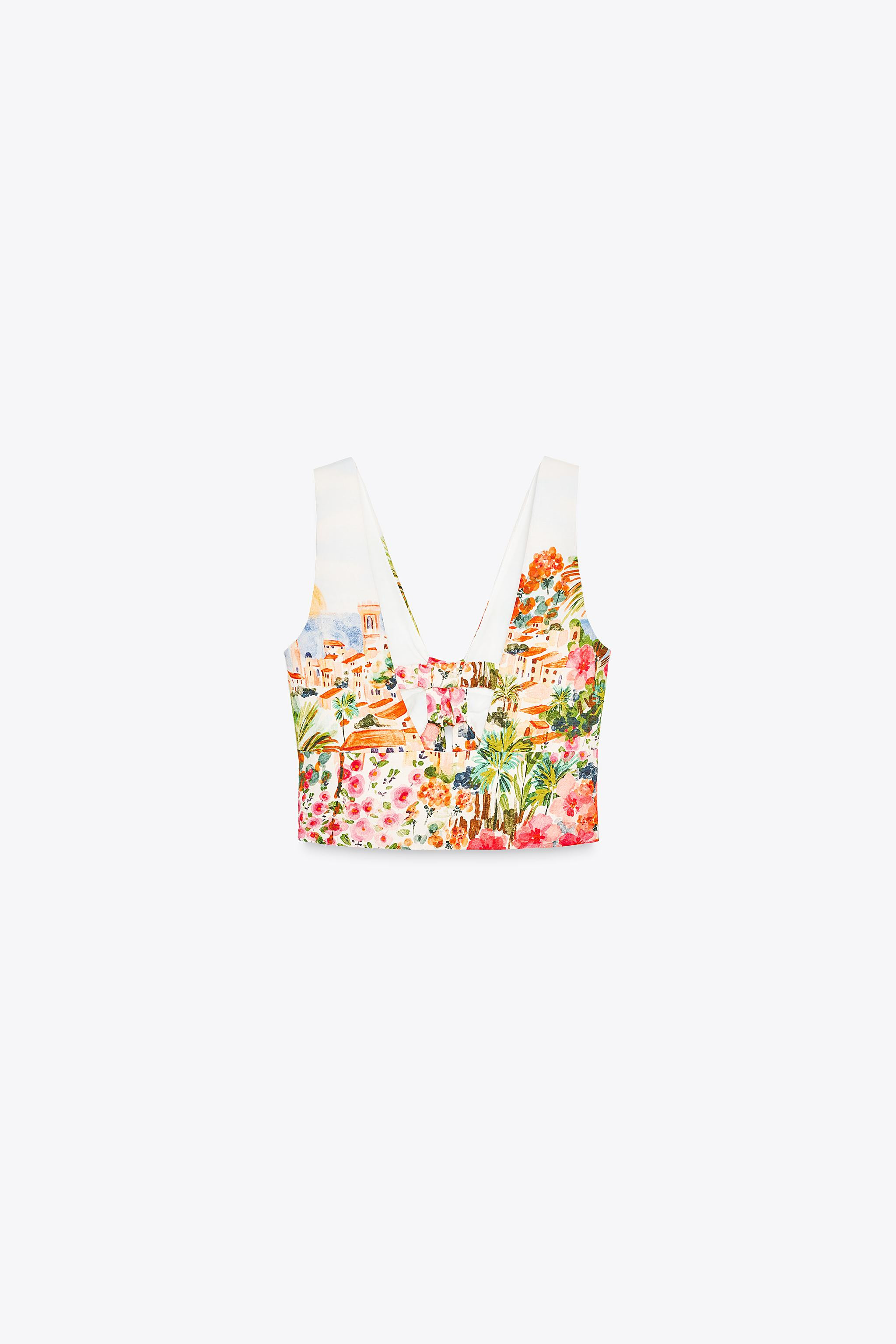 PRINTED KNOT TOP | Zara US