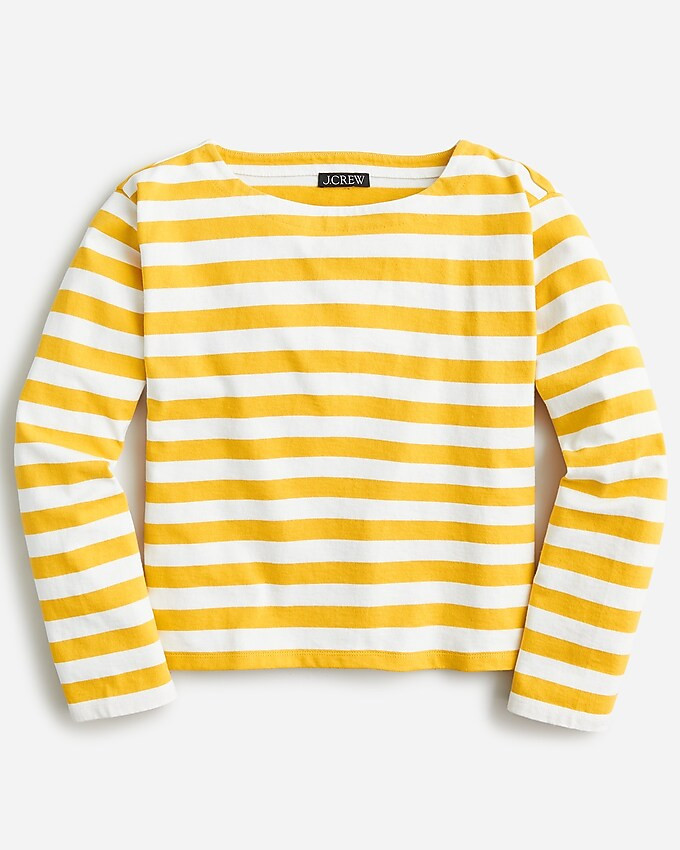 Relaxed long-sleeve boatneck T-shirt in stripe | J. Crew US