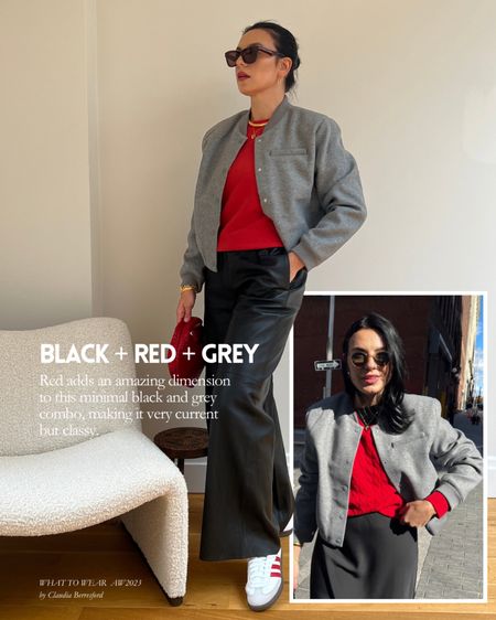 The 3 colour rule outfit ideas:
Black + red + grey

#LTKSeasonal #LTKstyletip